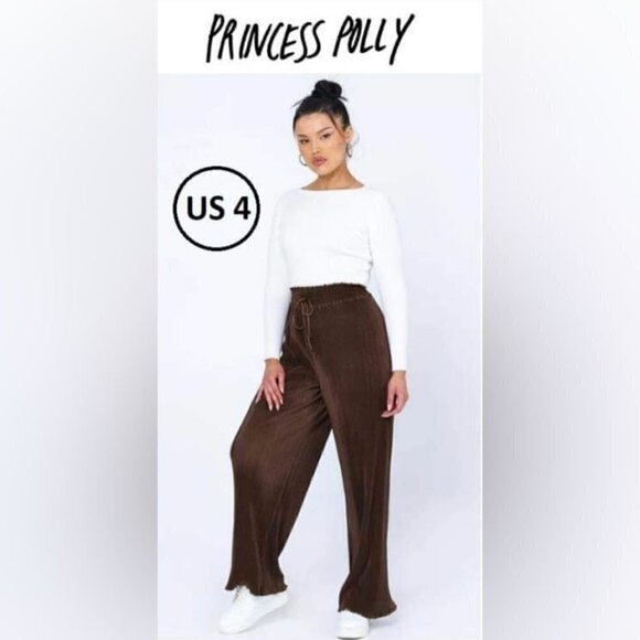 Princess Polly, Ladies Keilan Pants Brown. Size: 4 (US). NIB/NWT - Picture 1 of 9